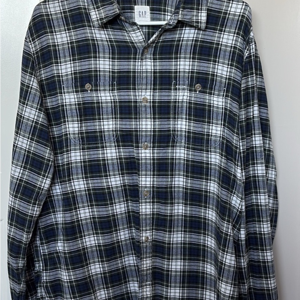 GAP Men's Blue Plaid Shirt